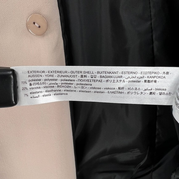 ZARA Oversized Double Breasted Blazer Womens Small Tan Long Sleeve Peaked Lapel - Picture 15 of 16